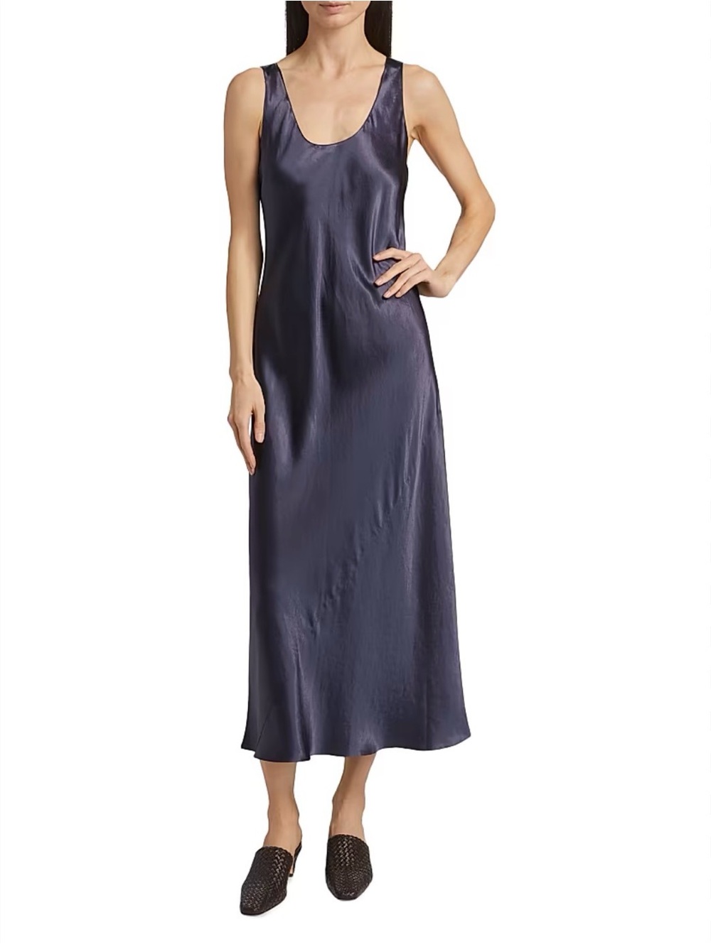 Vince Satin Scoop-Neck Slip Dress (1st pic just for design and style)